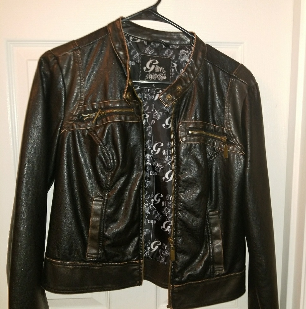 Guess faux-leather jacket